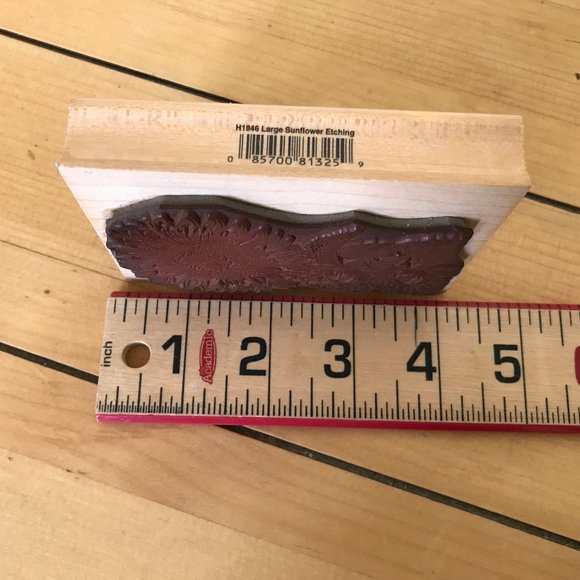 Hero Arts Sunflower Rubber Stamp 4" Large Flower Etching Scrapbooking - Picture 4 of 5